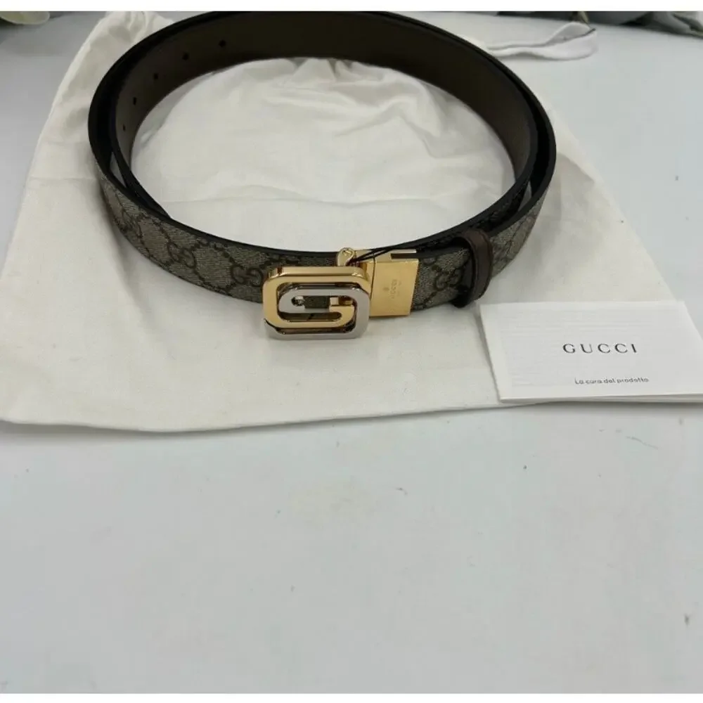 Men's Gucci GG Supreme belt with interlocking G buckle size 115 cm/46 inches